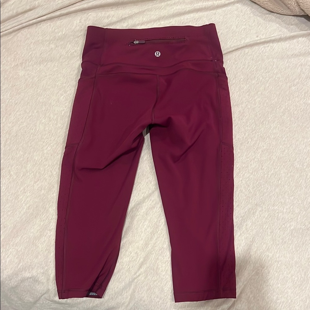 lululemon athletica Red Leggings with Wide Waistband
